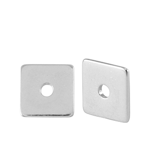 Kralen DQ metaal disc square 7mm Antiek zilver (nikkelvrij)