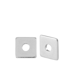 Kralen DQ metaal disc square 5mm Antiek zilver (nikkelvrij)