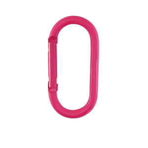 Gekleurde onderdelen sleutelhanger ovaal Neon pink