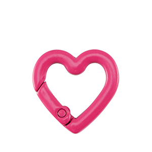 Gekleurde onderdelen sleutelhanger hart Neon pink