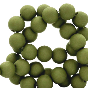 6 mm acryl kralen Olive green