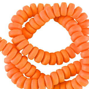 Polymeer kralen rondellen 7mm Bright orange