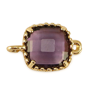 Tussenstukken van crystal glas vierkant Purple-gold