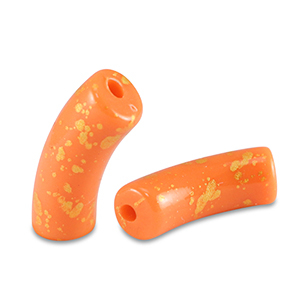 Acryl kralen tube shiny Orange-gold