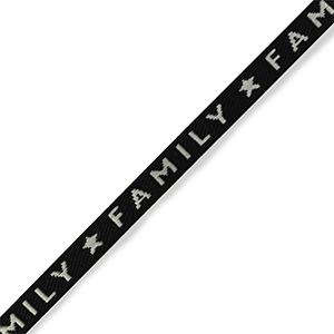 Lint met tekst "family" Black- grey