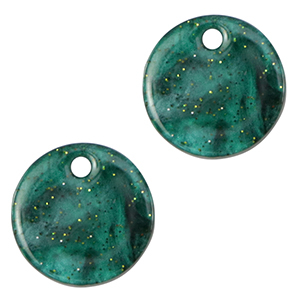Resin hangers glitter 12mm Multicolor green