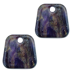Resin hangers trapezium glitter Multicolor galaxy