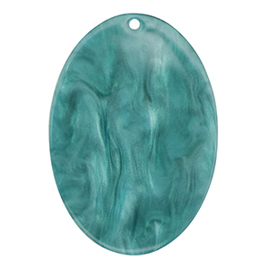 Resin hangers ovaal Petrol blue