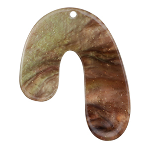 Resin hangers organic glitter Multicolor brown