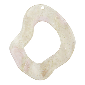 Resin hangers organic glitter Cashmere white