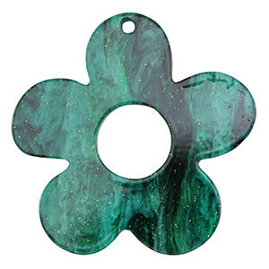 Resin hangers bloem glitter Multicolor green
