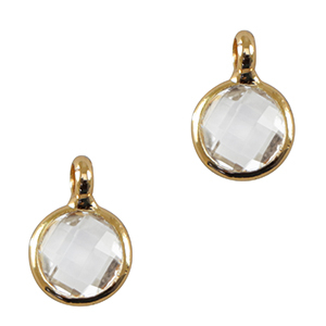 Hangers van crystal glas 7mm Crystal-gold