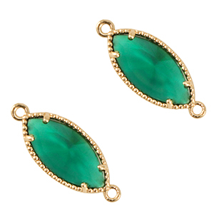 Tussenstukken van crystal glas ovaal Green-gold