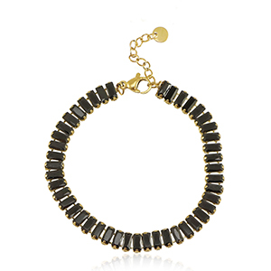 Roestvrij stalen (RVS) Stainless steel armbanden Goud-black