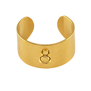 Roestvrij stalen (RVS) Stainless steel onderdelen ringen met oogje Gold