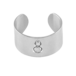 Roestvrij stalen (RVS) Stainless steel onderdelen ringen met oogje Silver