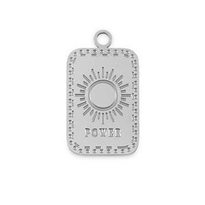 Roestvrij stalen (RVS) Stainless steel bedels La Luna 'Power' Silver