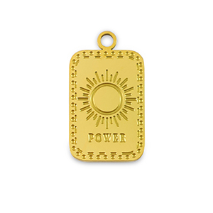 Roestvrij stalen (RVS) Stainless steel bedels La Luna 'Power' Gold