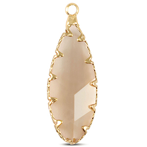 Hangers van Crystal Glass ovaal Black diamond-gold