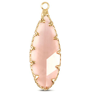 Hangers van Crystal Glass ovaal Pink-gold