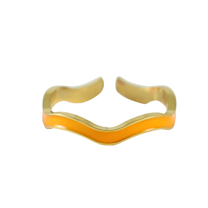 Roestvrij stalen (RVS) Stainless steel ringen Gold-orange