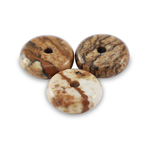 Natuursteen kralen dalmatian stone rondellen 6mm Desert brown
