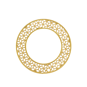 Roestvrij stalen (RVS) Stainless steel bedels bohemian 31mm Gold