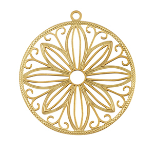 Roestvrij stalen (RVS) Stainless steel bedels bohemian 30mm Gold