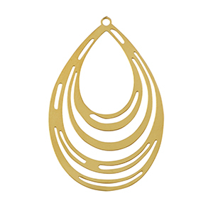 Roestvrij stalen (RVS) Stainless steel bedels bohemian druppel Gold