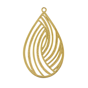 Roestvrij stalen (RVS) Stainless steel bedels bohemian druppel Gold