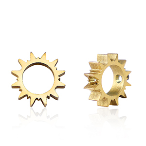 Roestvrij stalen (RVS) Stainless steel kralen zon 9mm Gold