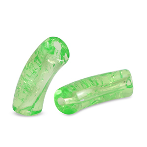 Acryl tube kralen crackle Peridot green