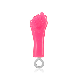Resin hangers "Mano Fico" Neon pink-silver