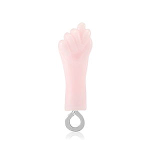 Resin hangers "Mano Fico" Baby pink-silver