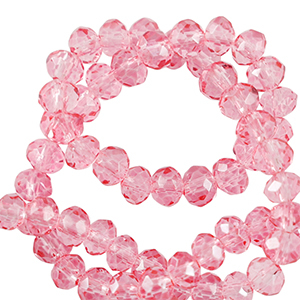 Top Facet kralen 6x4mm disc Peonia pink