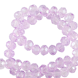 Top Facet kralen 3x2mm disc Light orchid purple