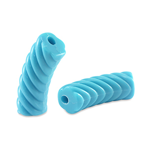 Acryl tube kralen twisted Blue