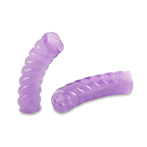 Acryl tube kralen twisted Transparent purple