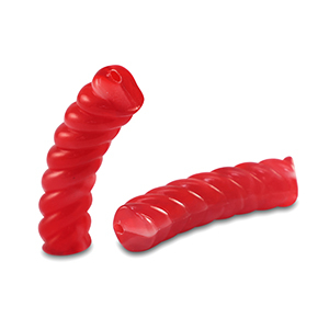 Acryl tube kralen twisted Transparent red
