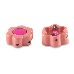 Tile beads bloem Lantana pink-magenta pink