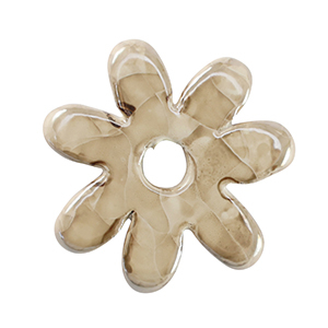 DQ Grieks keramiek kralen bloem Greige