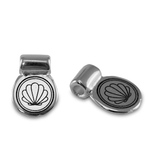 Schuivers DQ metaal schelp Antiek zilver (nikkelvrij)