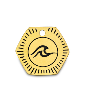 Roestvrij stalen (RVS) Stainless steel bedels golf Goud