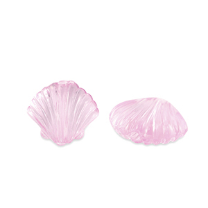 Acryl kralen schelp Transparent azalea pink
