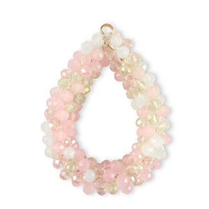 Top facet hangers druppel Multicolour Crystal-pink