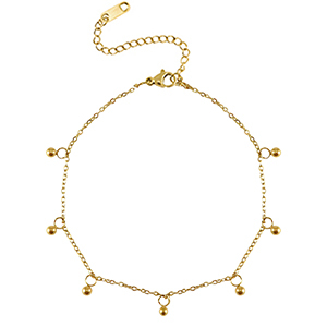 Roestvrij stalen (RVS) Stainless steel armbanden ball Gold