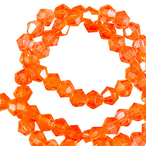 Top Facet kralen bicone 3mm Vibrant orange