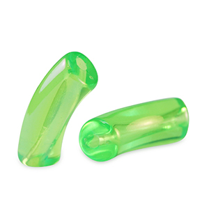 Acryl tube kralen Peridot green-AB coating
