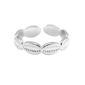 Roestvrij stalen (RVS) Stainless steel ringen kauri Zilver