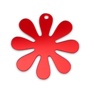 Statement hangers flower 35mm Metallic red